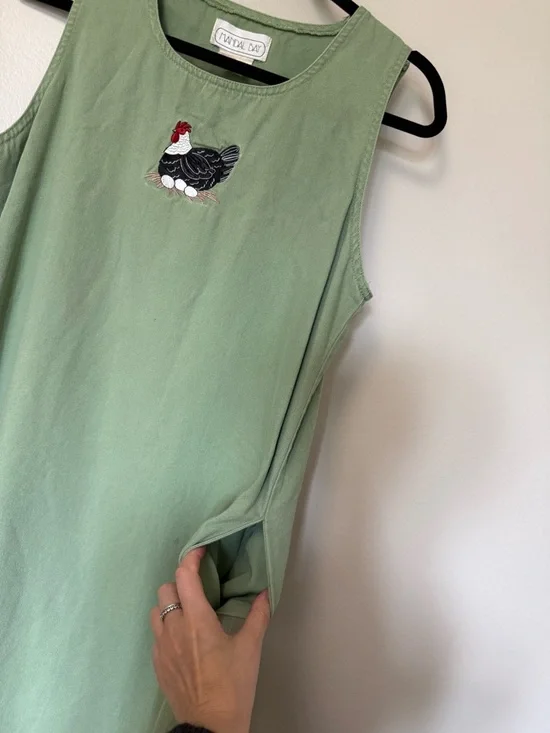 Novelty print Sage Green Sleeveless Embroidered Maxi Dress - Picture 10 of 12